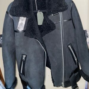 All Saints REI SHEARLING BIKER JACKET